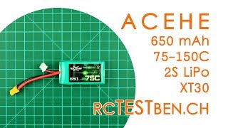 Acehe 2S 650Mah 75C150C Lipo Battery Testing - Rctestben.ch