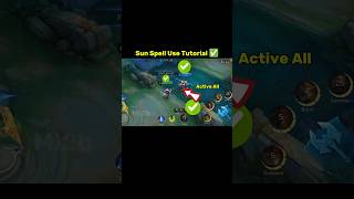 Sun Spell Use Tutorial #ml2b #mlbb #tutorial #shorts #mobilelegends #sun