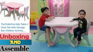 Unboxing Kids Table Chair Set Brand -The Tickle Toe Kids Activity Play Table Chair Emble