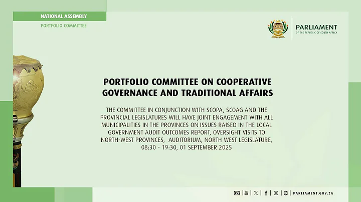 Portfolio Committee on Cooperative Governance and Traditional Affairs, 01 September 2025