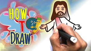 Drawing Jesus Christ Easy Things to Draw FREE Coloring Page Printable DrawingwithKIDS