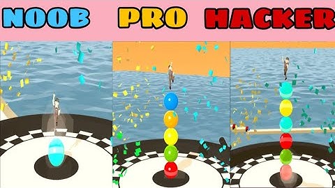 NOOB vs PRO vs HACKER in Stack Rider : All Levels Gameplay, New iOS Android Games