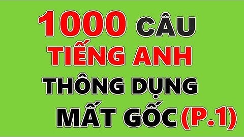 1000 Câu Tiếng Anh Thông Dụng Nhất Dành Cho Người Mất Gốc - Phần 1