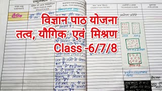 Science lesson plan / तत्व, यौगिक एवं मिश्रण / विज्ञान पाठ योजना // class -6/7/8 lesson plan