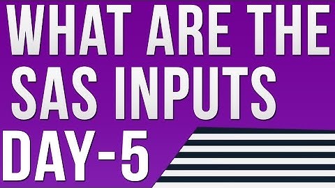 SAS Training: What are the SAS INPUT