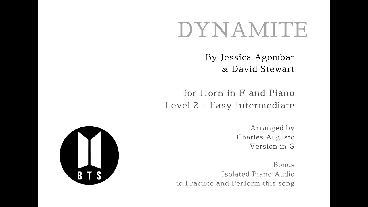 DYNAMITE BTS Horn in F and Piano Accompaniment