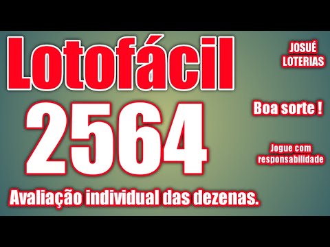 Lotofácil 2564. Sugestões Tendência analise e palpites.