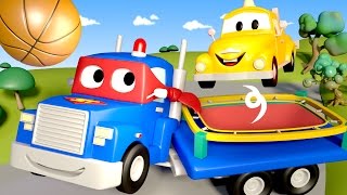 Carl the Super Truck is a TRAMPOLINE in Car City | Trucks Cartoon for kids screenshot 2