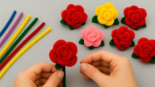 FORMA MUY SENCILLA 😍🎁💰de hacer flores con limpiapipas