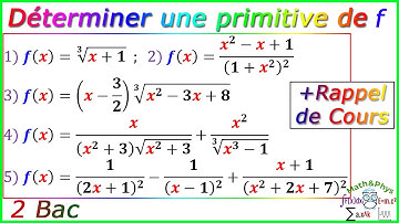 Fonctions Primitives - Calcul de Primitives - 2 Bac - [Exercice 10]