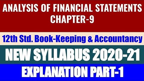 12th Std. Accountancy Chapter-9 Explanation Part-1
