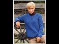 Синий Пуловер Спицами - 2019 / Blue Pullover Knitting Needles