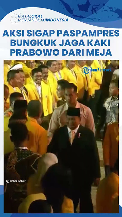 Tersorot! 2 Anggota Paspampres Bungkuk Demi Lindungi Kaki Prabowo dari Meja saat Hadiri HUT Golkar