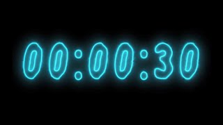 Light Blue Neon Timer 30 Seconds (Countdown)