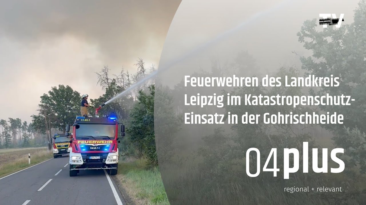 Die Feuerwehren des Landkreises Leipzig unterstützen die Großbrandbekämpfung in der Gohrischheide