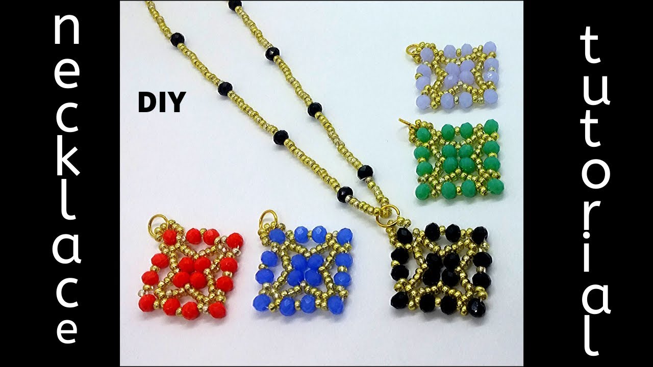 Necklace making tutorial. Simple beading pattern. Beaded necklace - YouTube
