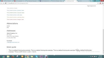 bootstrap - Abbreviations,Addresses & Blockquotes