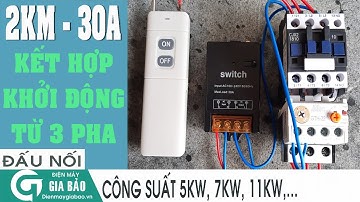 Bộ điều khiển từ xa 2km, 30A, 220V kết hợp khởi động từ điều khiển máy bơm, thiết bị công suất lớn