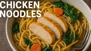 Chicken noodles 😍😋simple and easy #chickennoodles#vegnoodles#easy