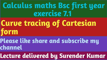 Curve Tracing B.sc first year calculus maths