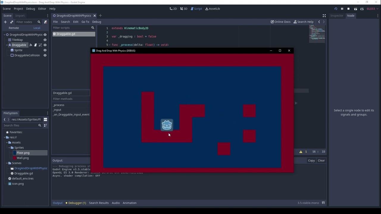 Godot drag and drop with physics youtube