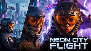 Future City 3000: 1 Hour Flying Through Neon-Lit Megacities | 4K Cinematic