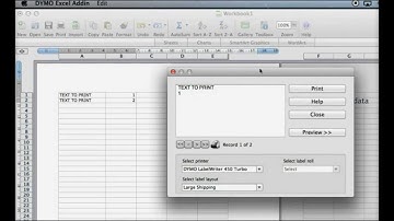 How to print from DYMO Add-ins for MAC Excel