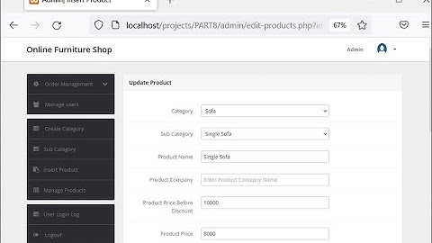 Admin Panel for an e-commerce site-part3