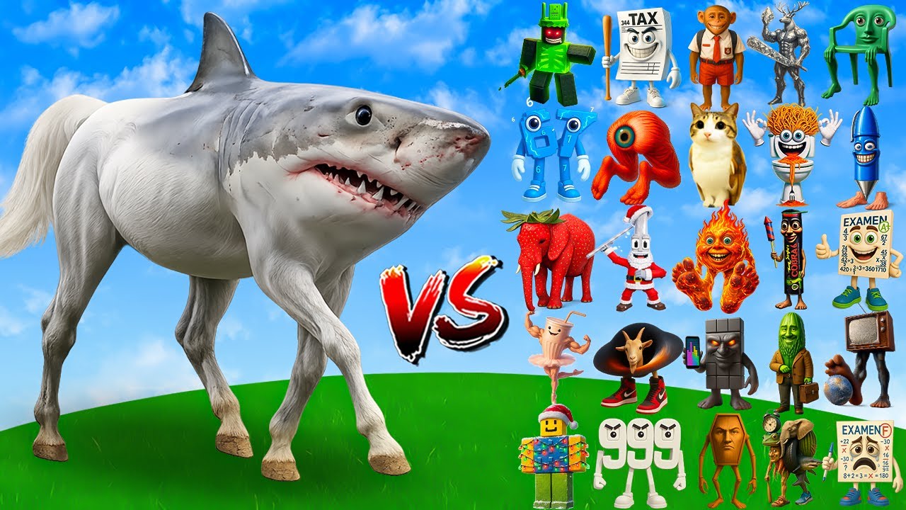 Кабальо Тибурон против всех боссов из мемов Brainrot | Битва мобов в Minecraft