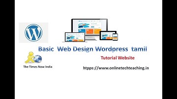 web design wordpress basic tamil part -2 how to create page and menu