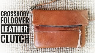 Madison Leather Crossbody Foldover Clutch