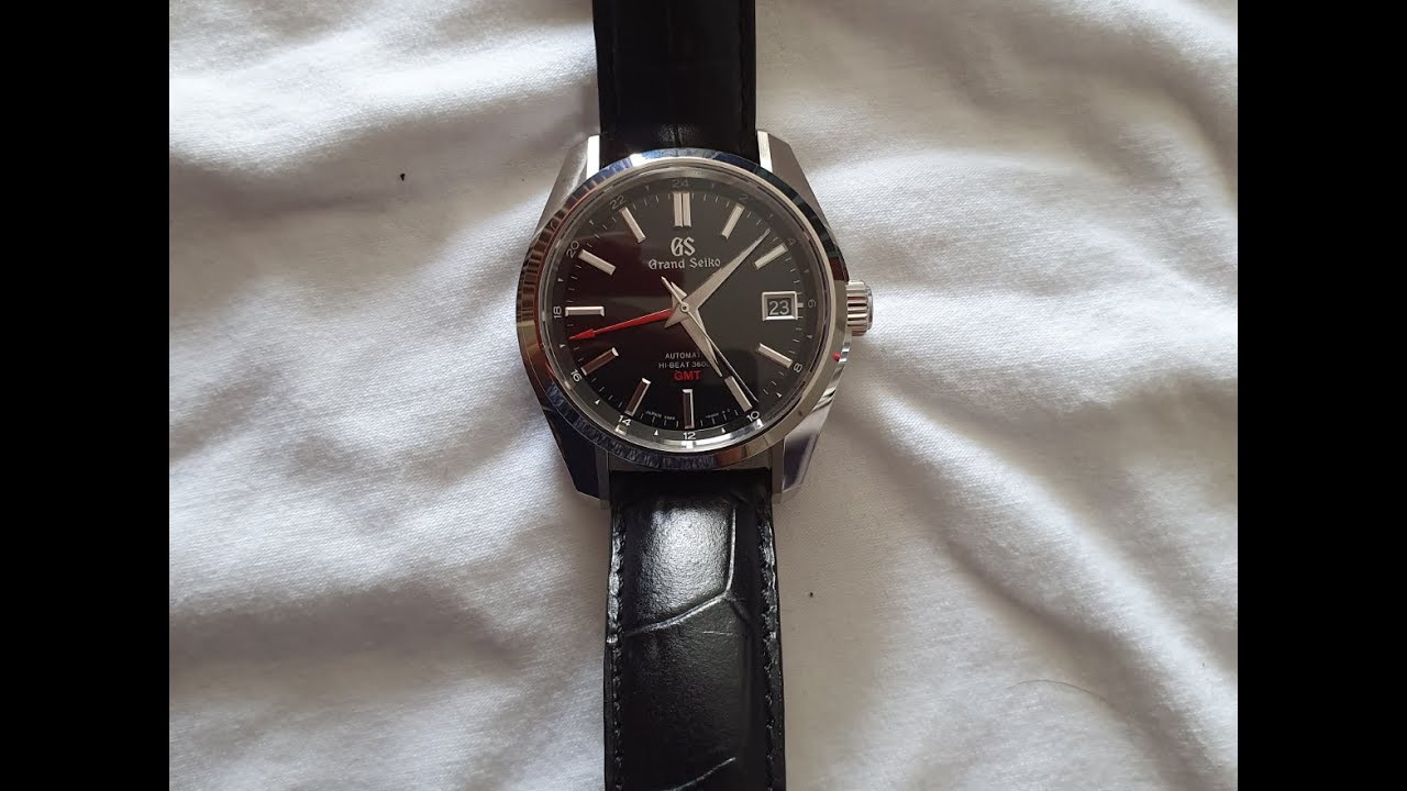 Grand Seiko SBGJ203 GMT - after leather strap change - (quick wrist vid) -  YouTube