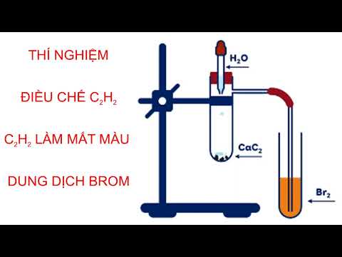 Video THÍ NGHIỆM AXETILEN LÀM MẤT MÀU DUNG DỊCH BROM C2H2 + Br2 - youtube