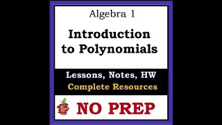 Polynomial Introduction for Algebra 1 - Lesson Bundle Preview