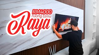 DIY Ruang Tamu Raya | Fluted Wall + Kabinet TV