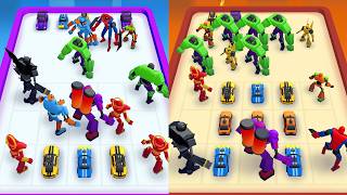 Max Level! Merge Car Robot Battle  - Mech Fish Monster vs Robot Army, Robot Car merge Game screenshot 1
