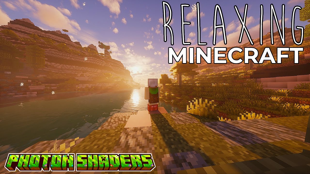 Relaxing Minecraft With Photon Shaders - Starter Cottage Build (No Commentary)