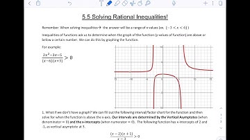 5.5 Solving Rational Inequalities