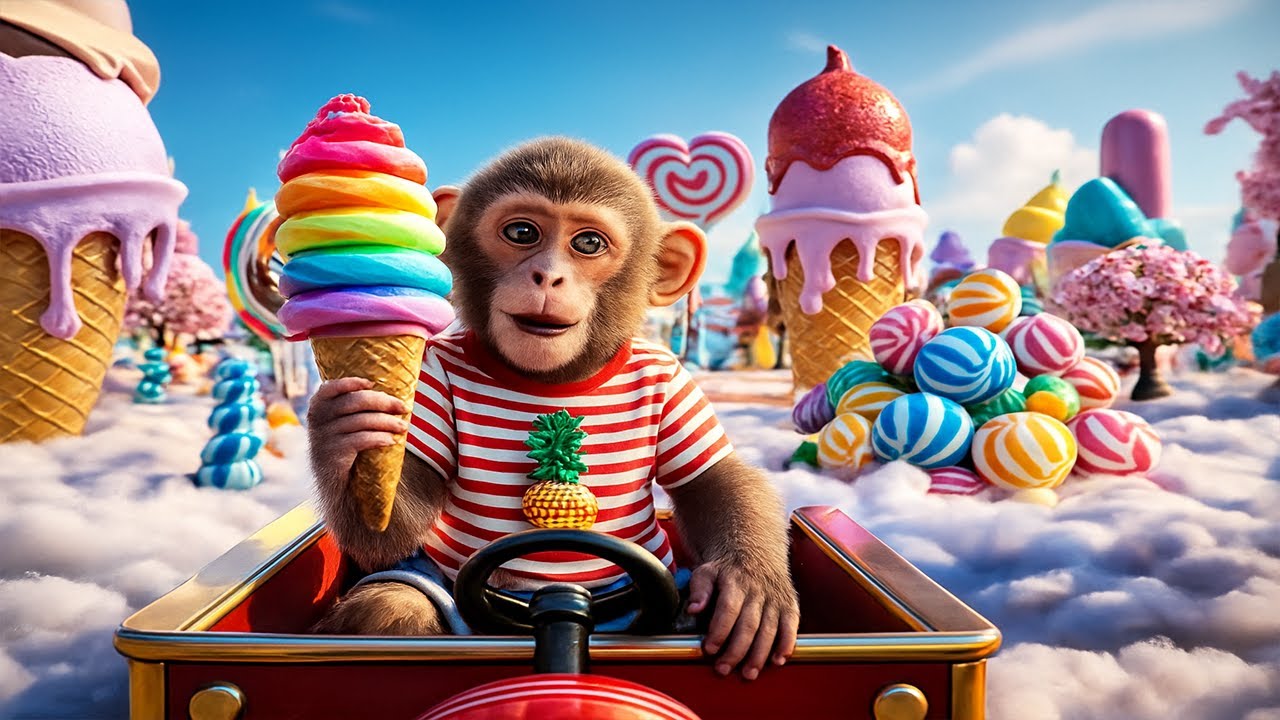 Baby Monkey Goes to School! 🚌🐒 Funny School Bus & Tractor Adventure