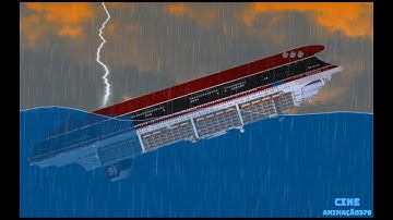 Poseidon ship sinks after giant wave in Floating Sandbox simulator