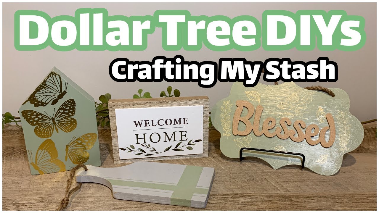 Dollar Tree DIYs | Crafting My Stash | Farmhouse DIY Home Decor - YouTube