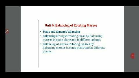 BALANCING OF ROTATING MASSES