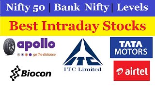 Best stocks for intraday trading | Apollo tyres, Airtel, Biocon, ITC, Tata Motors, Nifty, Bank nifty