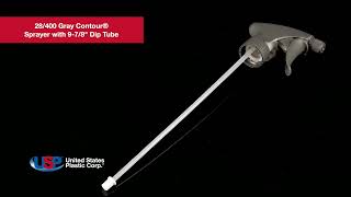 28/400 Gray Polyethylene Contour® Sprayer with 9-7/8 Dip Tube | U.S. Plastic Corporation®