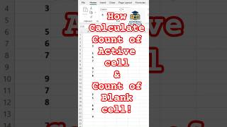 calculate the count of active cell and count of blank cell! #excel #count #countblank