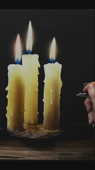 Learn to paint a candle & flame step by step! 🕯️