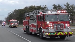 New Castle, DE NEW Tower 18, Engine 18, and Rescue 23 Responding (Lots Of Airhorn)