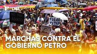 Asi Avanzan Las Marcha Contra El Gobierno De Gustavo Petro Siga El Minuto A Minuto Canal 1