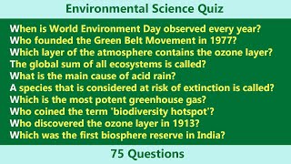 Environmental Science Quiz | World Environment Day Special Quiz | 75 Questions screenshot 5