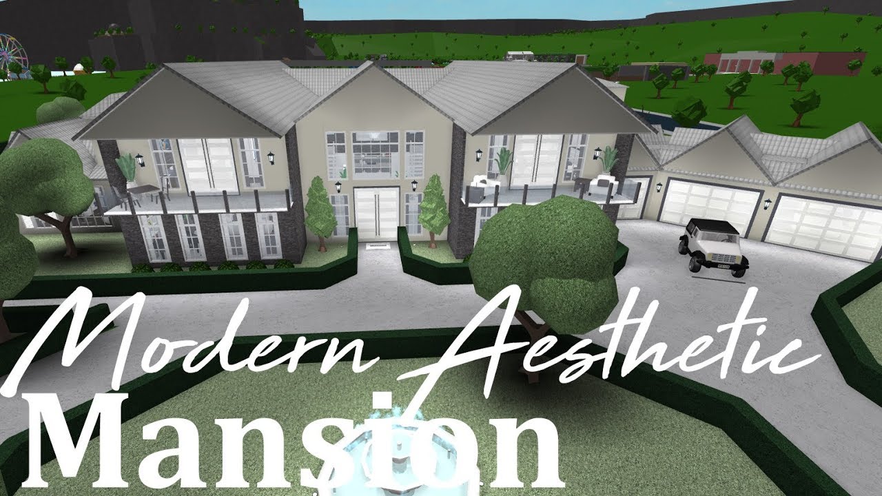 Roblox Bloxburg Modern Aesthetic Mansion 507k Youtube